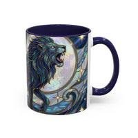 Sapphire Lion Stained Glass Style Mug