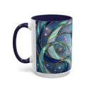 Blue Breeze Hummingbird Stained Glass Style Mug