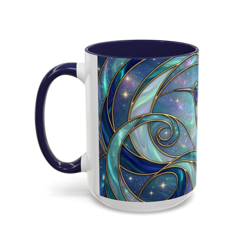 Blue Breeze Hummingbird Stained Glass Style Mug