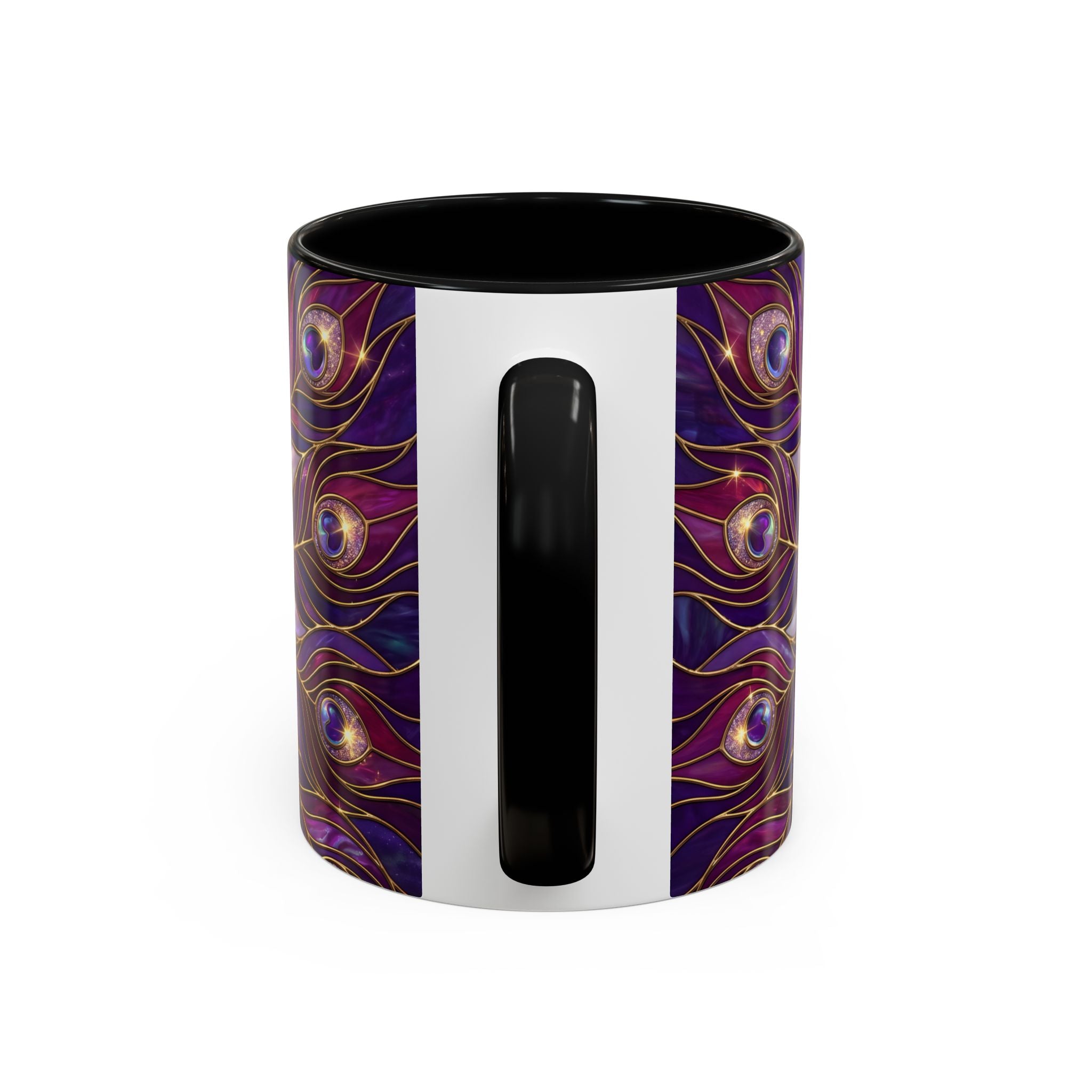 Purple Peacock Stained Glass Style Mug