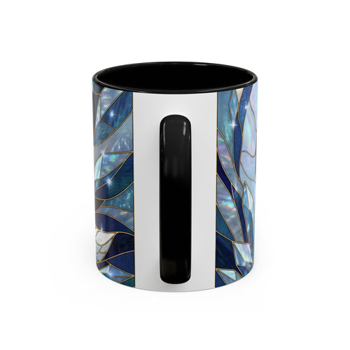 Icy Blue Fox Stained Glass Style Mug