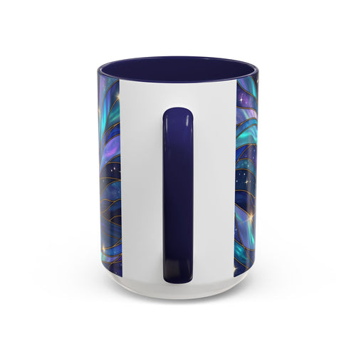 Moonlit Lake Wolf Stained Glass Style Mug