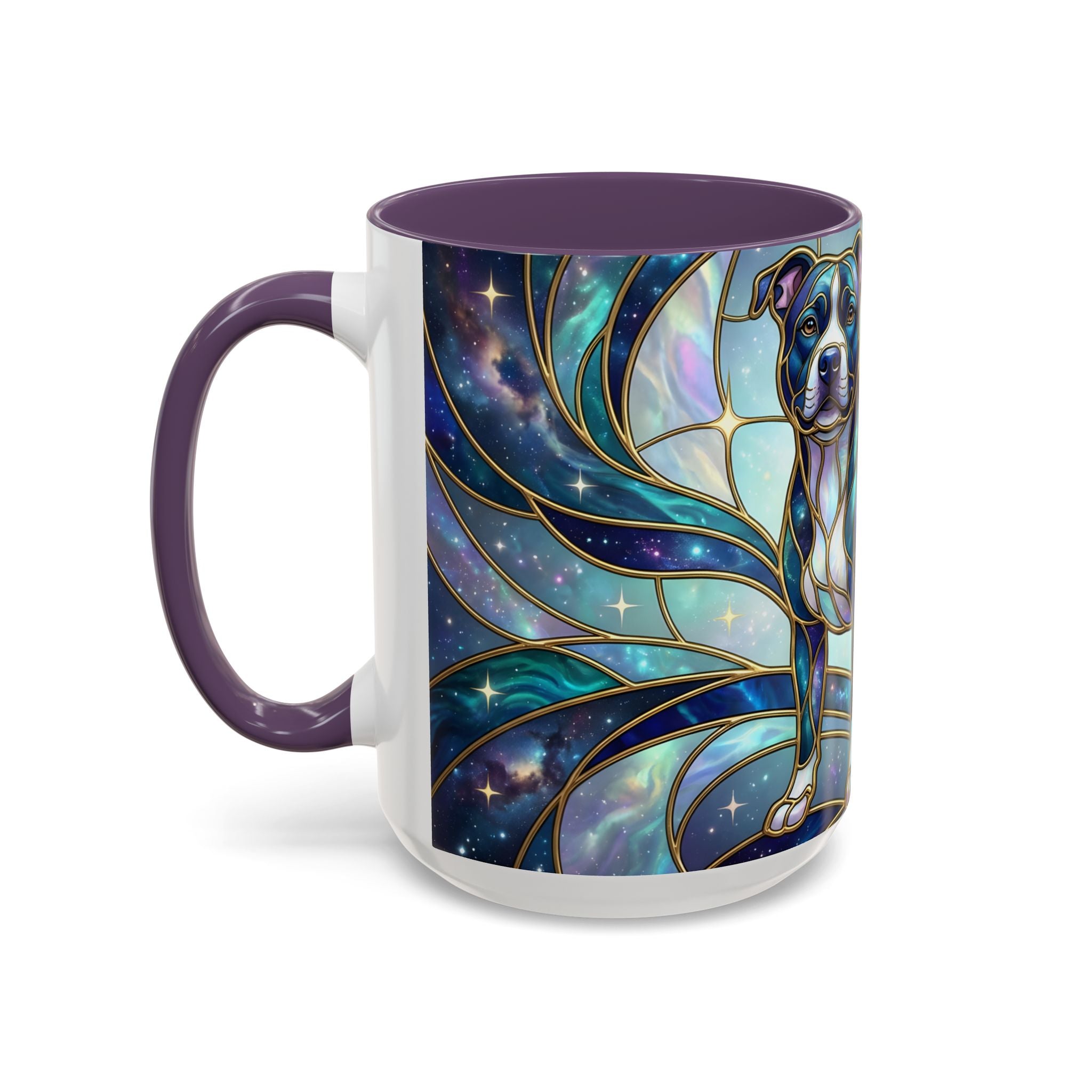 Teal Galaxy Staffy Stained Glass Style Mug