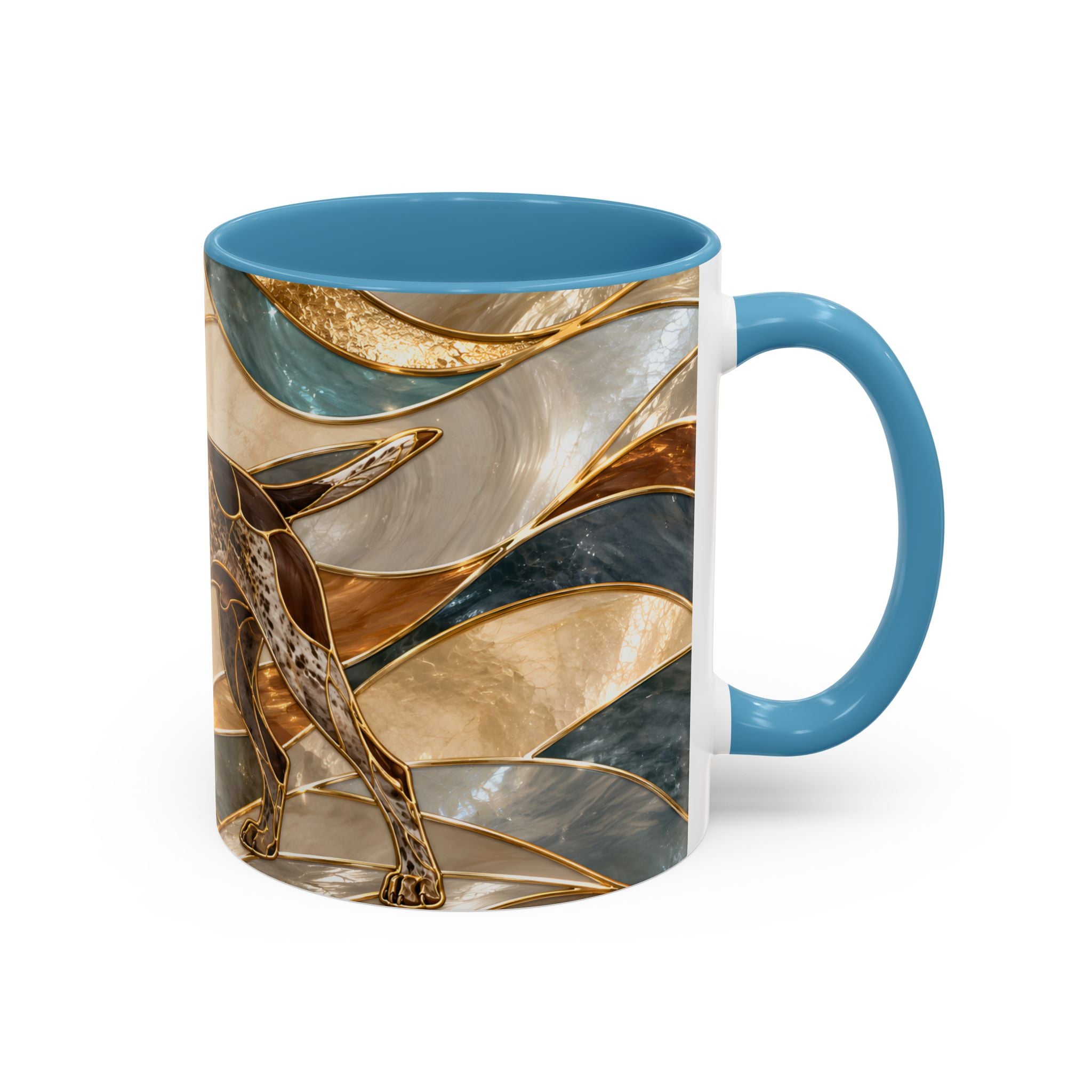 Warm Glow German Shorthaired Pointer Stained Glass Style Mug
