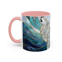 Moonlit Wolf Stained Glass Style Mug