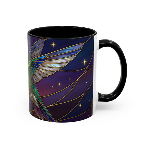 Sunset Sky Hummingbird Stained Glass Style Mug