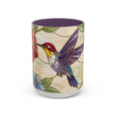 Garden Bloom Hummingbird Stained Glass Style Mug