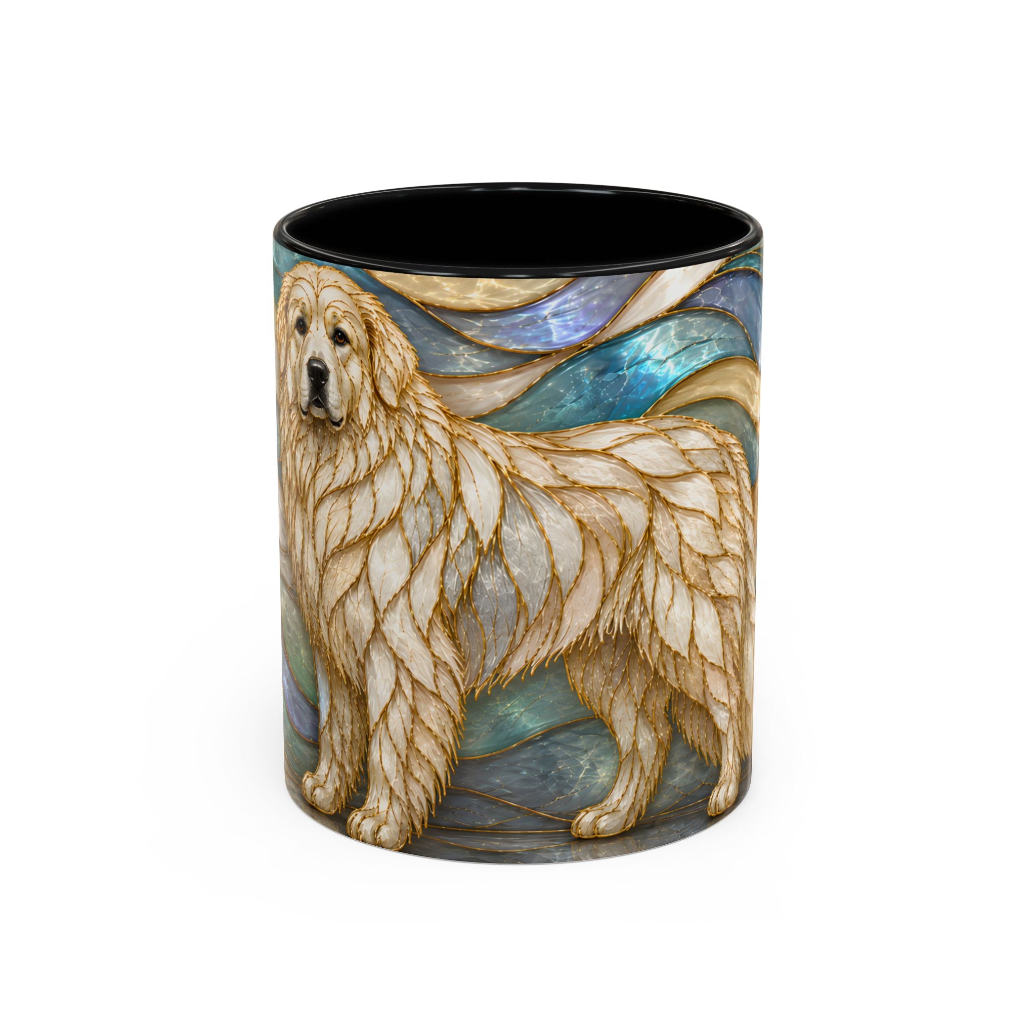 Blue Glow Great Pyrenees Stained Glass Style Mug