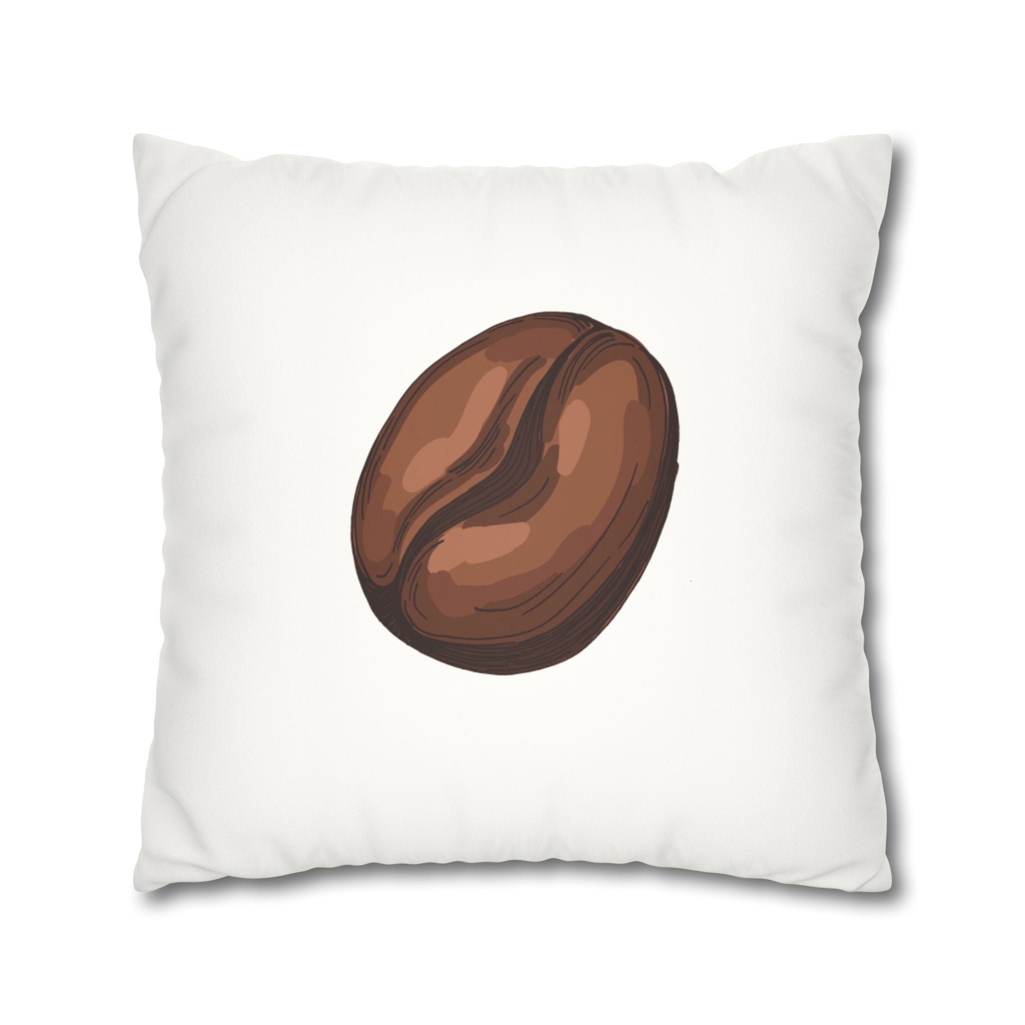 Coffee Bean Faux Suede Pillow Cover