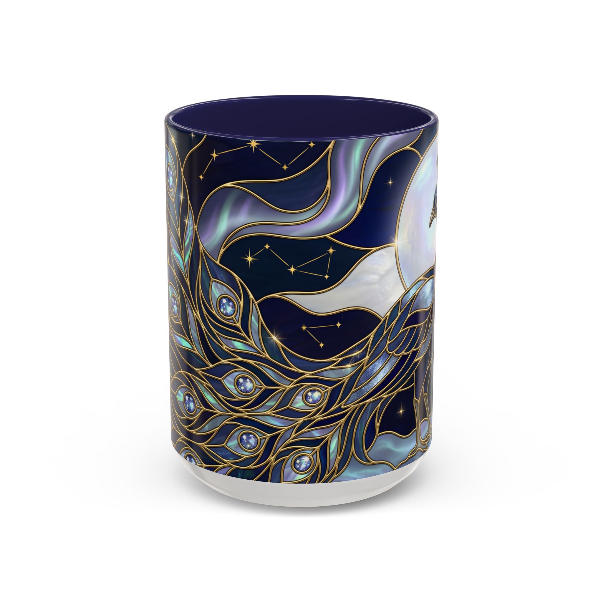 Lunar Peacock Stained Glass Style Mug