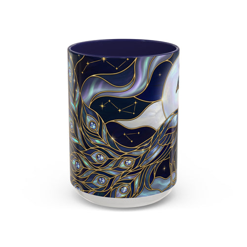 Lunar Peacock Stained Glass Style Mug
