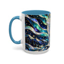 Northern Lights Wolf Stained Glass Style Mug