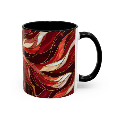 Scarlet Glow Fox Stained Glass Style Mug
