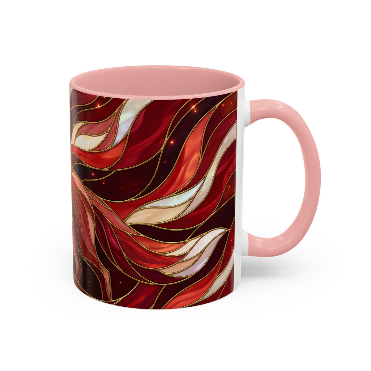 Scarlet Glow Fox Stained Glass Style Mug