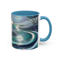 River Moon Wolf Stained Glass Style Mug