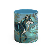 Forest Wolf Stained Glass Style Mug