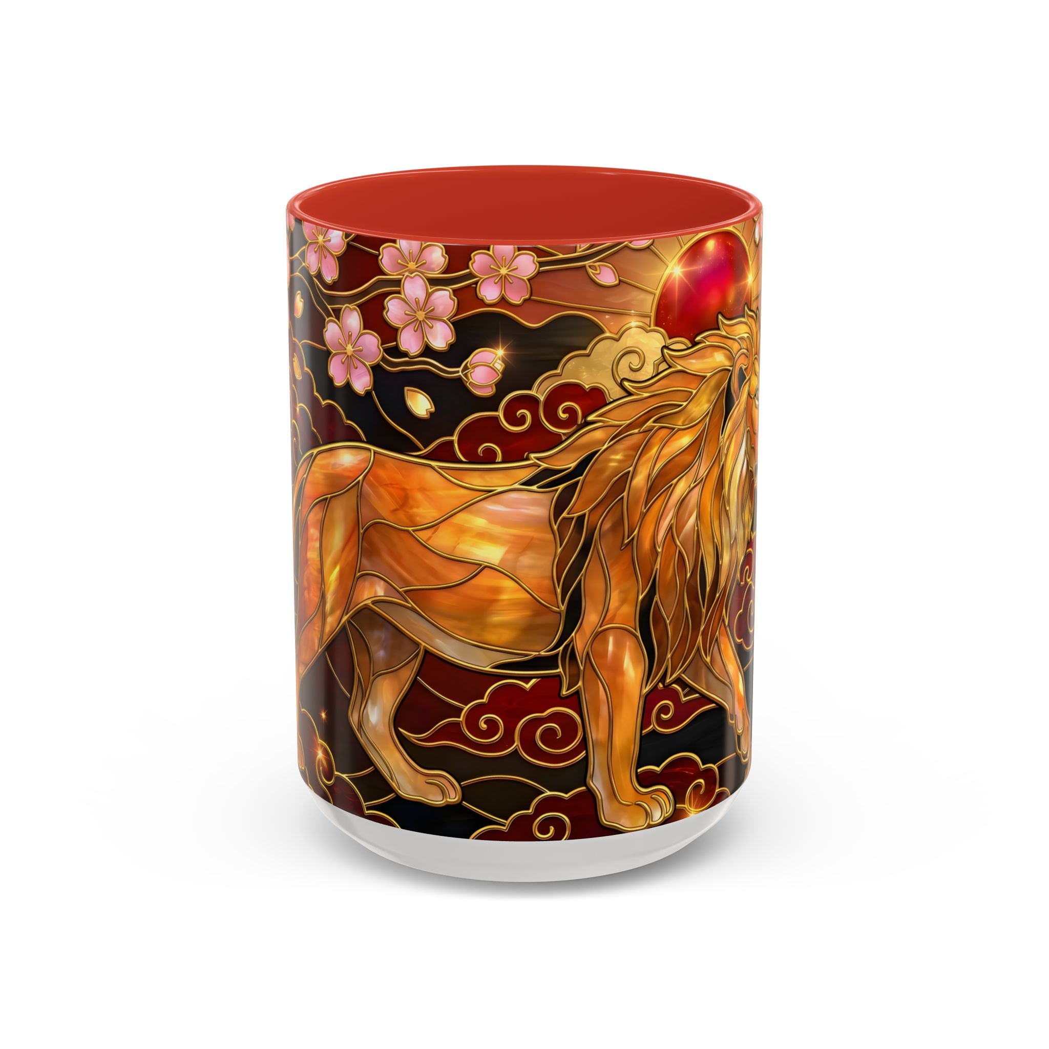 Sakura Lion Stained Glass Style Mug