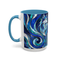 Cobalt Wolf Stained Glass Style Mug