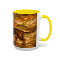 Golden Dachshund Stained Glass Style Mug