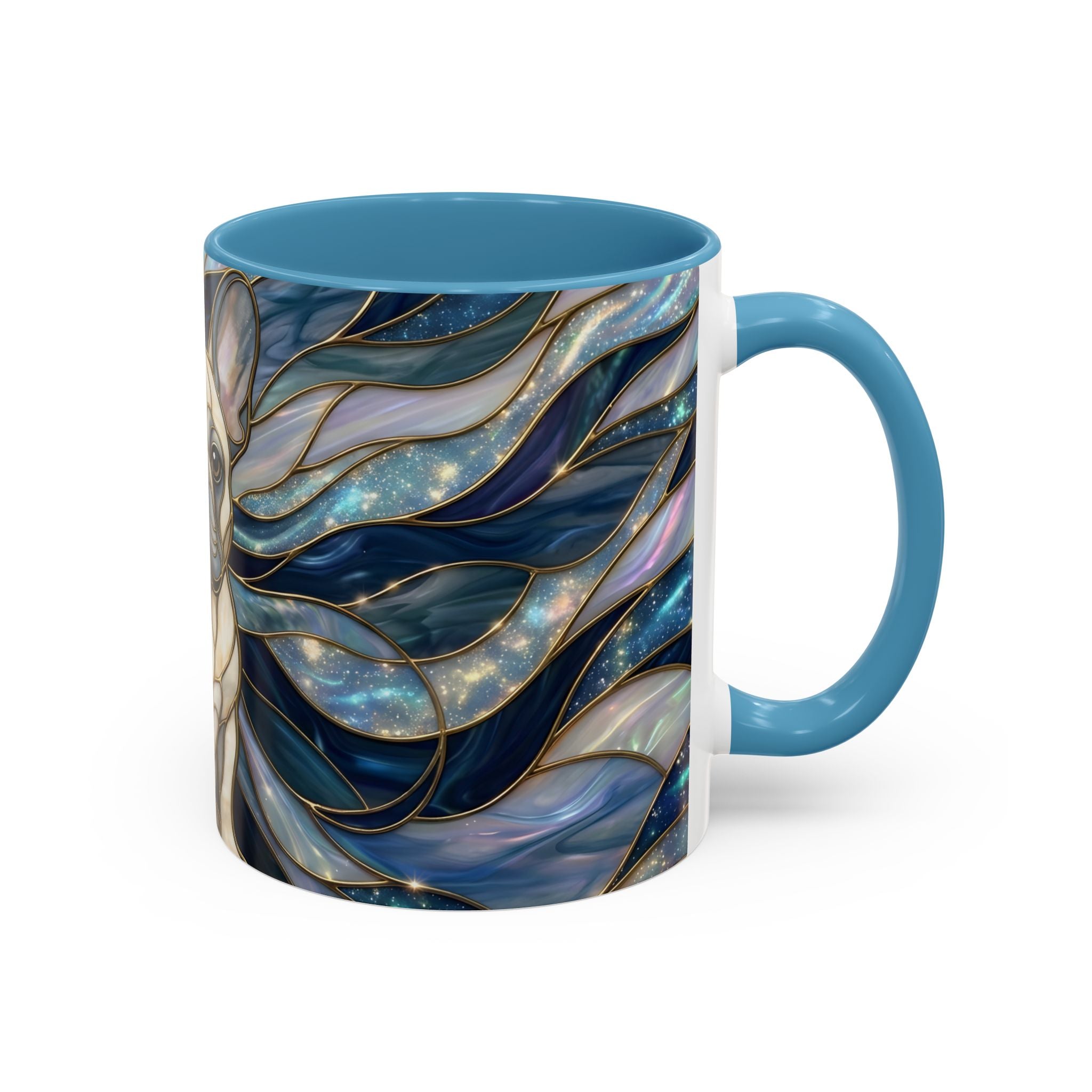 Sapphire Glow French Bulldog Stained Glass Style Mug