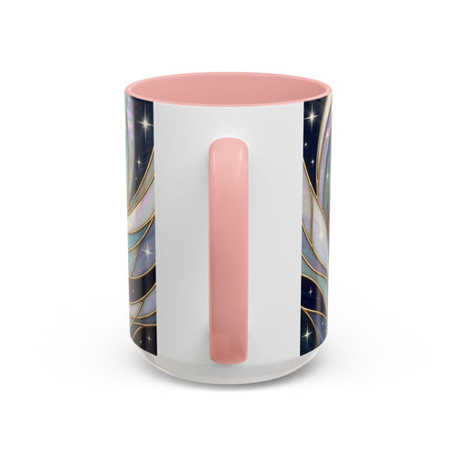 Starlit Arctic Fox Stained Glass Style Mug