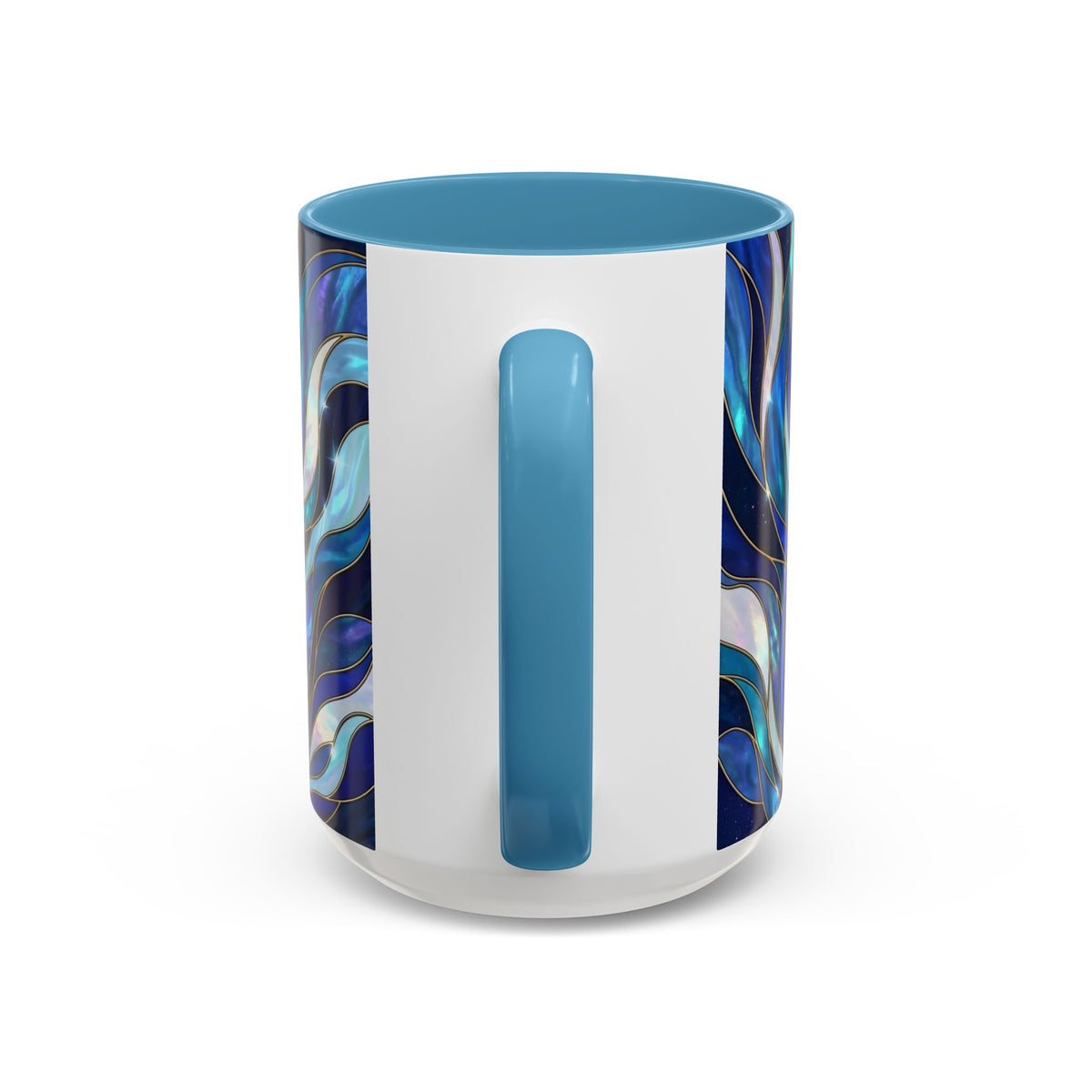 Cobalt Wolf Duo Stained Glass Style Mug