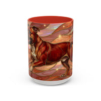 Warm Ember Staffy Stained Glass Style Mug