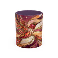 Rose Glow Hummingbird Stained Glass Style Mug