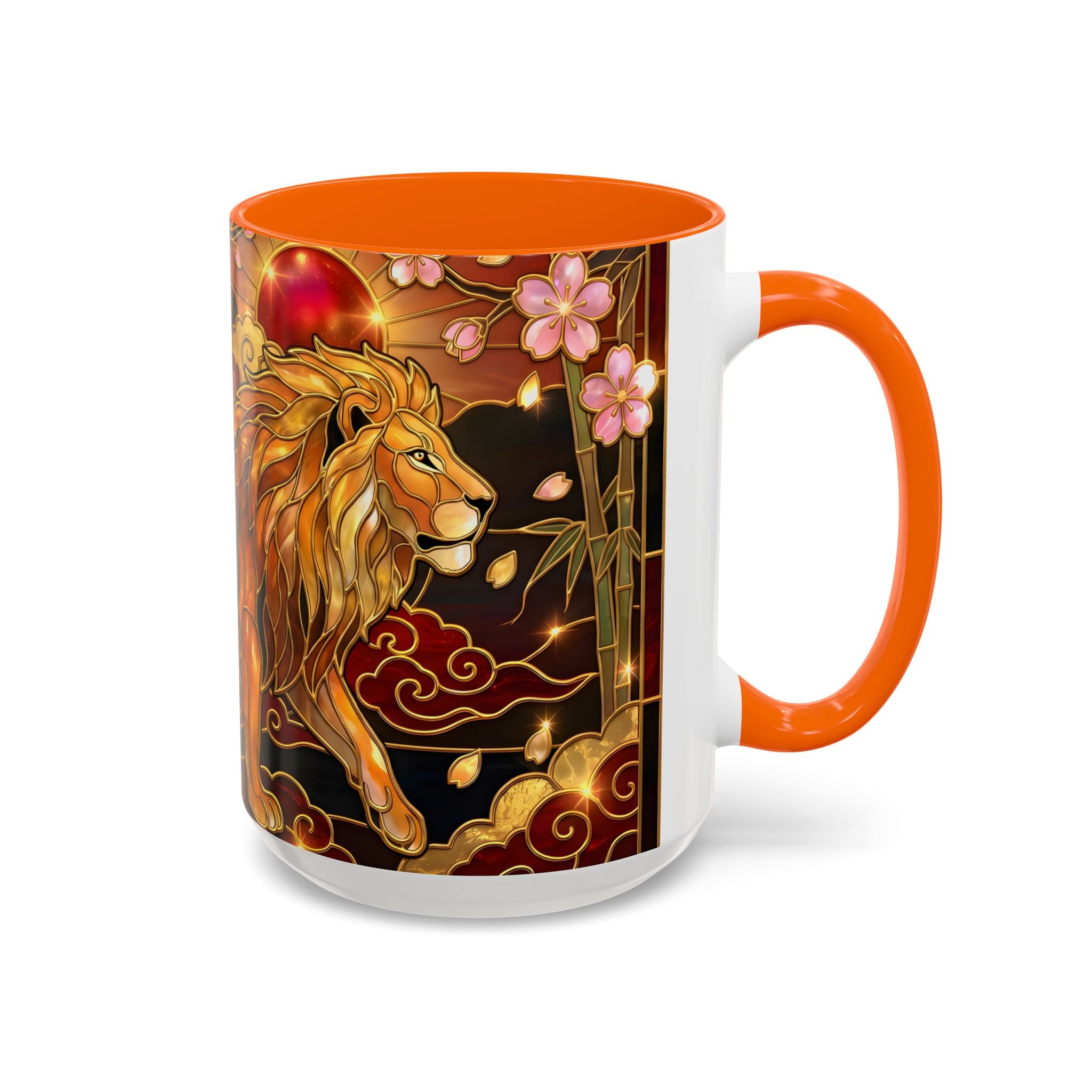 Sakura Lion Stained Glass Style Mug