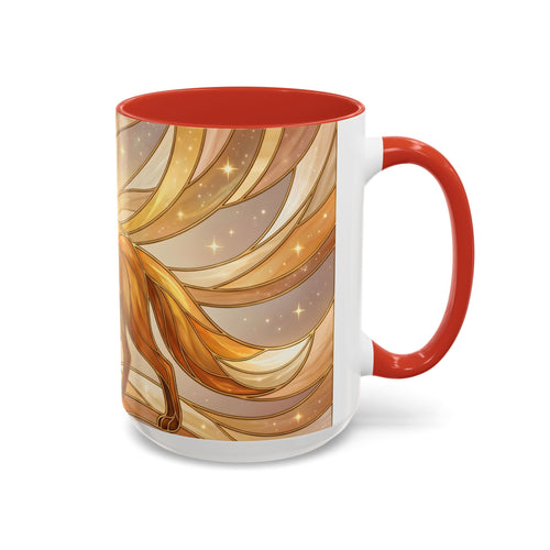 Golden Glow Fox Stained Glass Style Mug