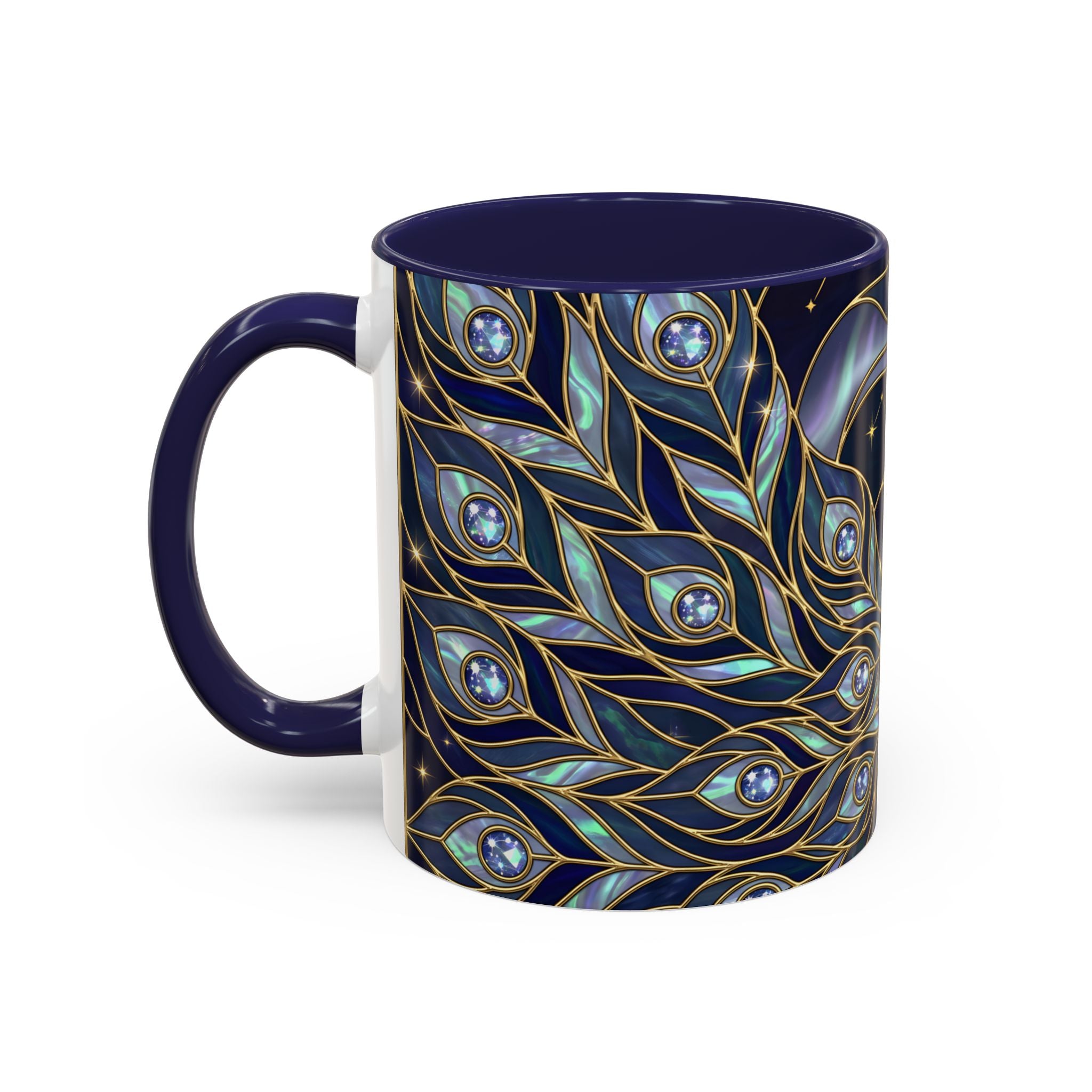 Lunar Peacock Stained Glass Style Mug