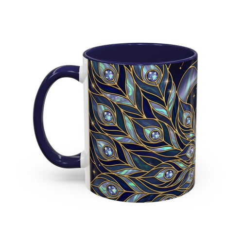 Lunar Peacock Stained Glass Style Mug