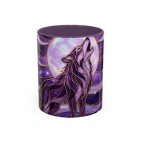 Amethyst Wolf Stained Glass Style Mug