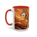 Amber Wolf Stained Glass Style Mug