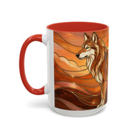 Amber Wolf Stained Glass Style Mug
