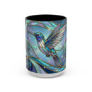 Blue Breeze Hummingbird Stained Glass Style Mug