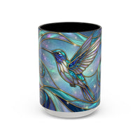 Blue Breeze Hummingbird Stained Glass Style Mug