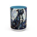 Moonlit Staffordshire Bull Terrier Stained Glass Style Mug
