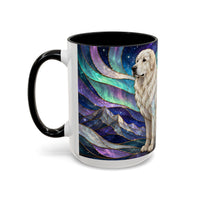 Aurora Peaks Great Pyrenees Stained Glass Style Mug