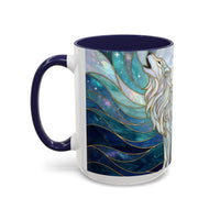 Moonlit Wolf Stained Glass Style Mug