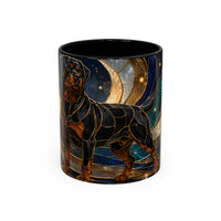 Warm Glow Rottweiler Stained Glass Style Mug