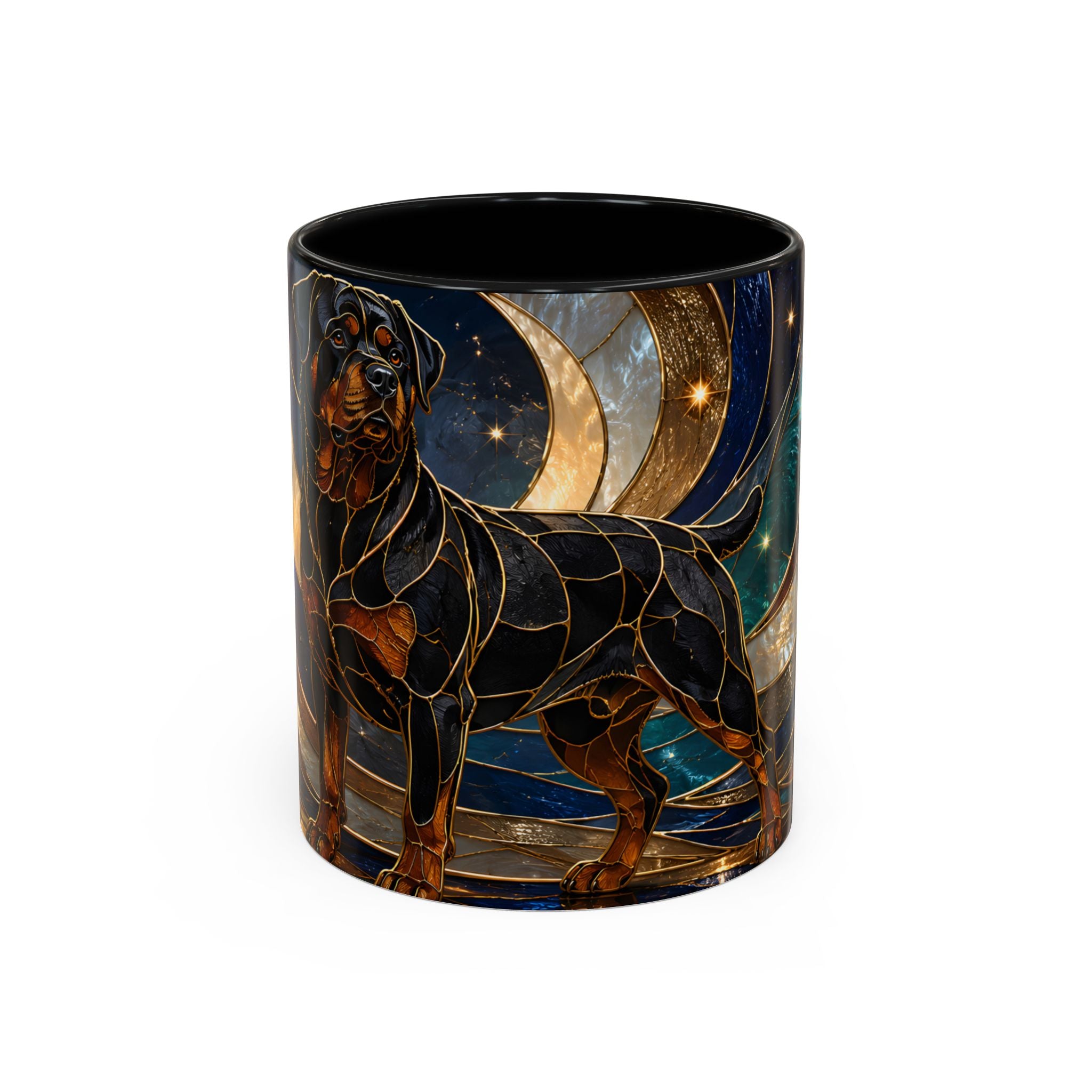 Warm Glow Rottweiler Stained Glass Style Mug