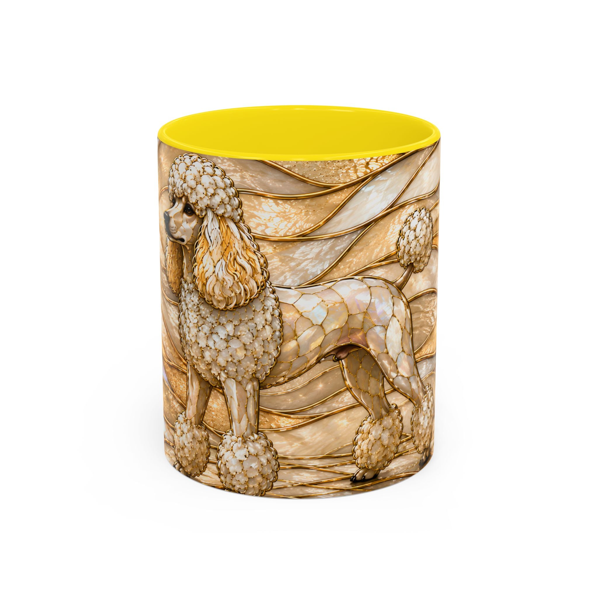 Golden Glow Poodle Stained Glass Style Mug