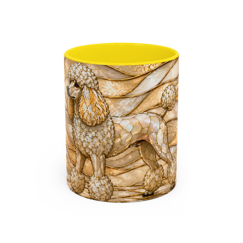 Golden Glow Poodle Stained Glass Style Mug