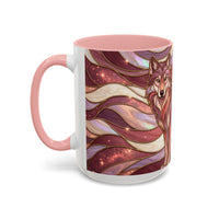Rose Gold Wolf Stained Glass Style Mug