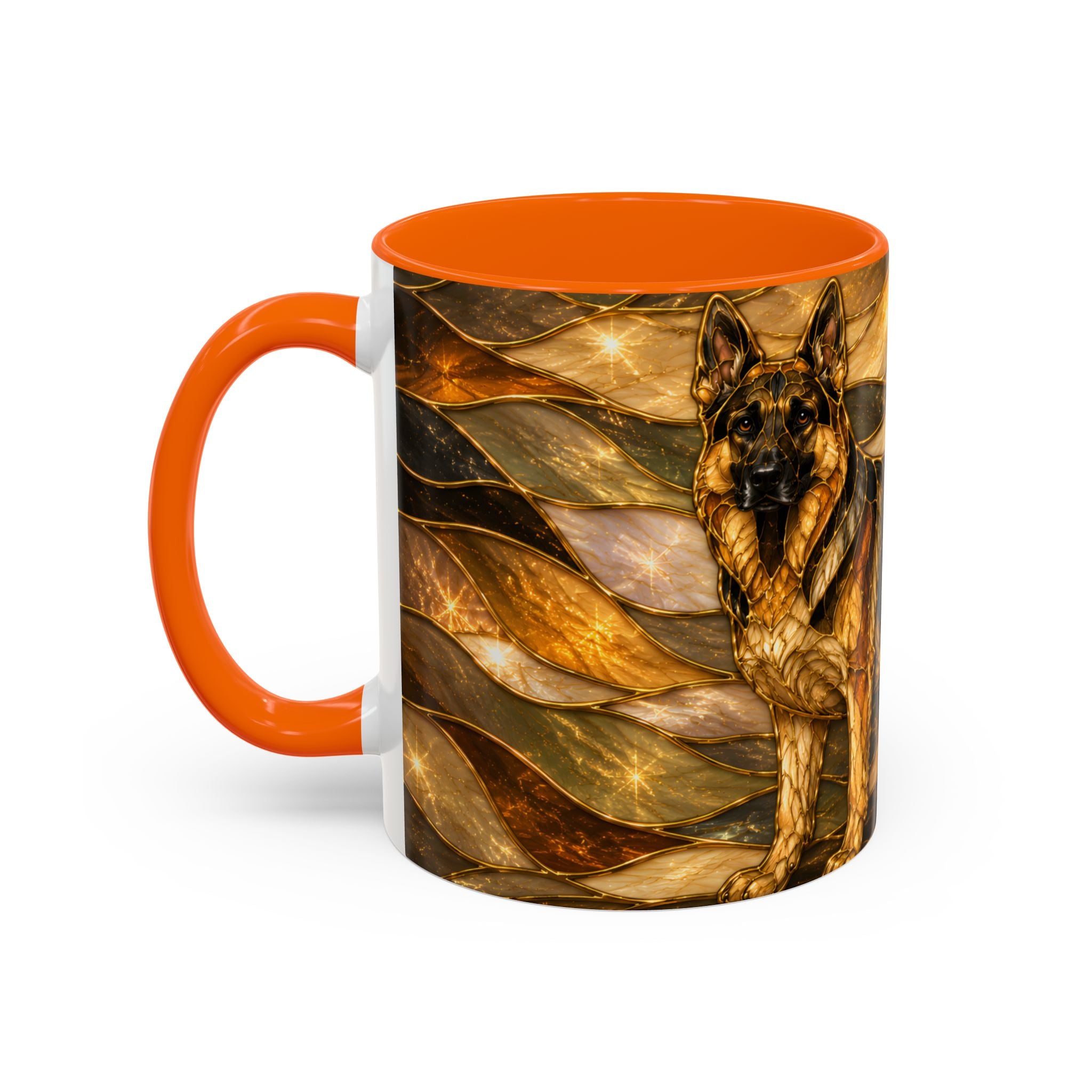 Golden German Shepherd Stained Glass Style Mug