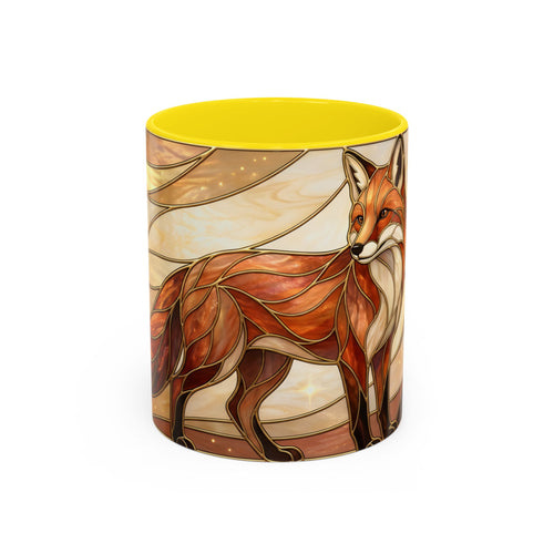 Honey Light Fox Stained Glass Style Mug