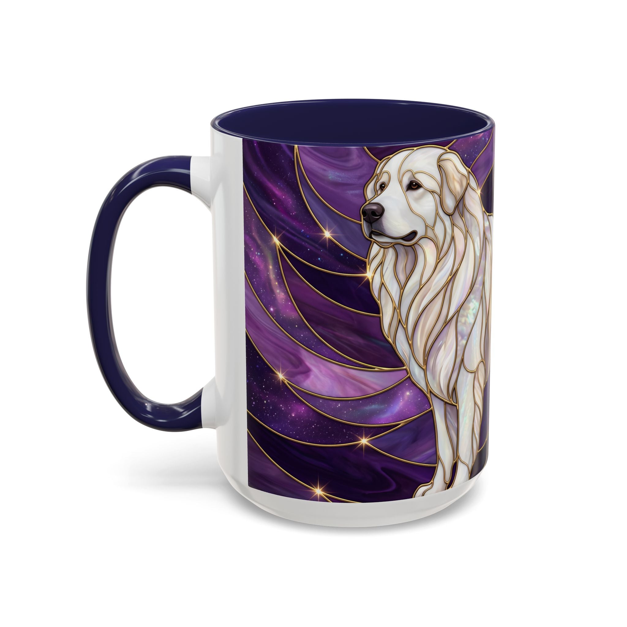 Amethyst Great Pyrenees Stained Glass Style Mug