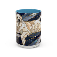 Navy Glow Great Pyrenees Stained Glass Style Mug