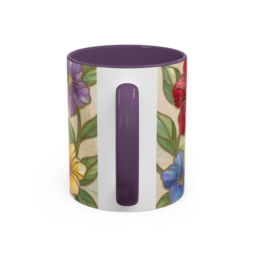Garden Bloom Hummingbird Stained Glass Style Mug